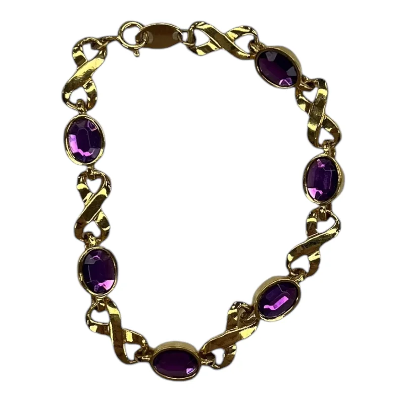 Trendy stacking bangles for women-Bracelet Other By Avon In Gold & Purple