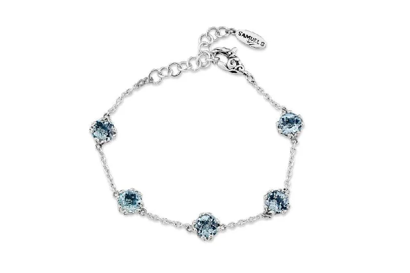 Designer tennis bracelets for women-Glow Bracelet- Blue Topaz