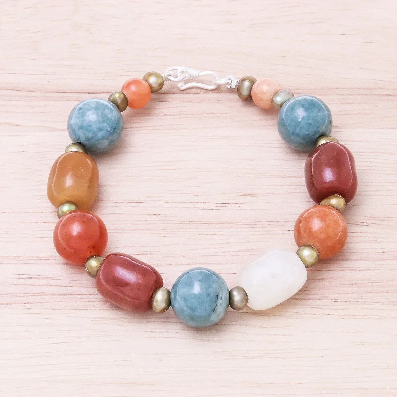 Elegant beaded charm bracelets-Love and Mercy Multi-Gemstone Beaded Bracelet from Thailand