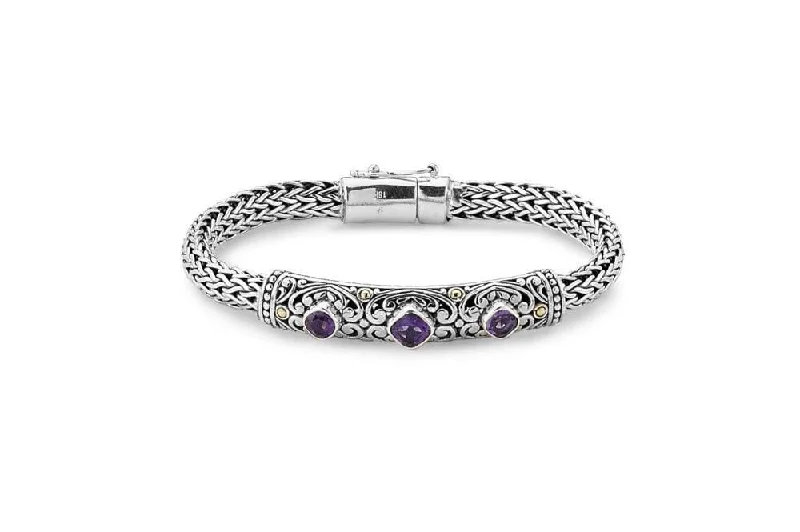 Handcrafted gemstone bracelets-Trilang Bracelet- Amethyst