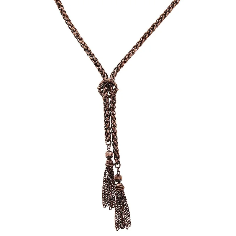 antique-style necklace for women-2028 Jewelry Rope Tassel Necklace 27"