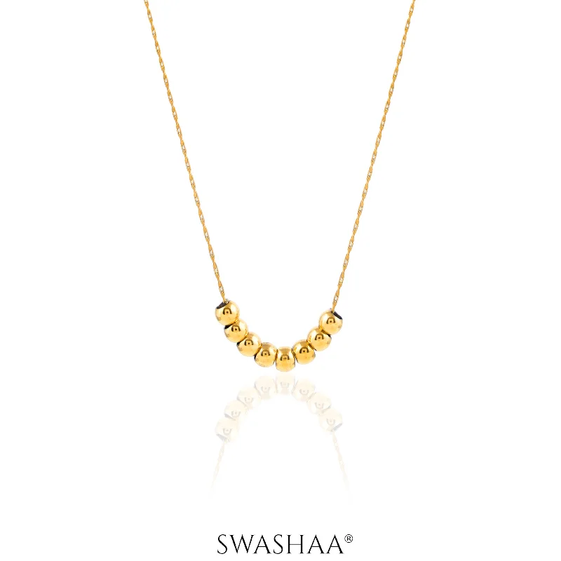 gothic style necklace for women-Henaa Beads 18K Gold Plated Necklace