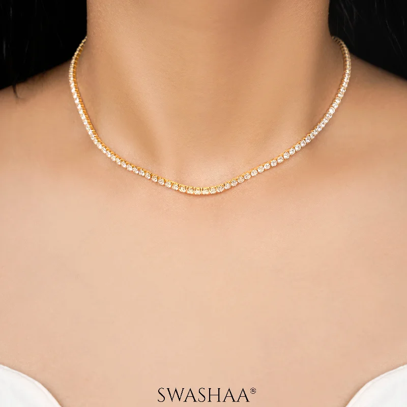 gemstone necklace for women-Infinite Shine 18K Gold Plated Necklace