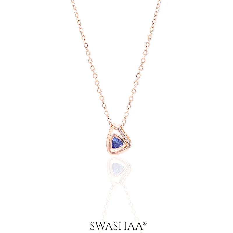 colorful pendant necklace for girls-Jena Rosegold Plated Necklace