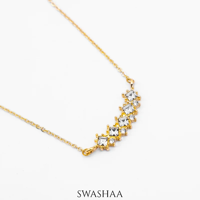 diamond solitaire necklace for engagement-Nihaya 18K Gold Plated Necklace