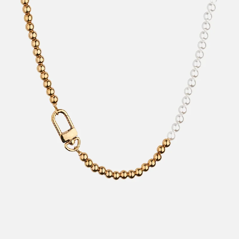 bar necklace with initials-Nuca Necklace - Gold