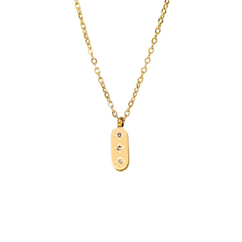 moon crescent necklace for women-Parky 18K Gold Plated Necklace