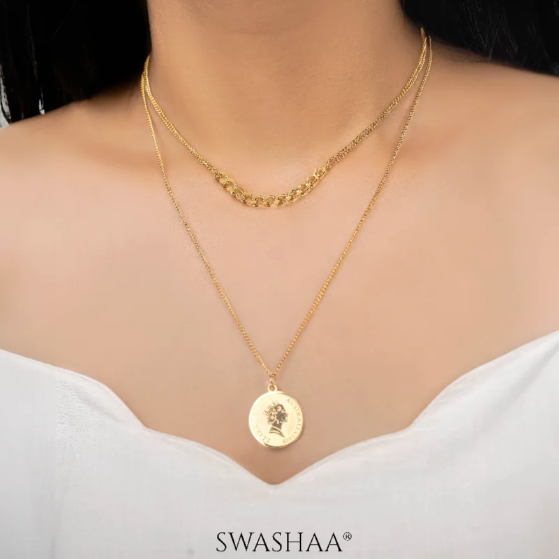 layered necklace set-Shina Queen 18K Gold Plated Necklace