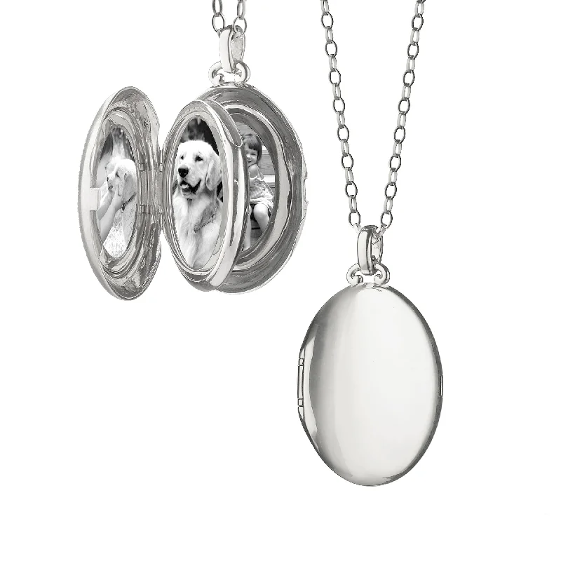 stainless steel choker necklace-The Four Image "Premier" Locket in Sterling Silver