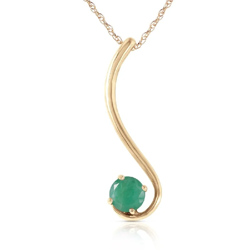 fine jewelry necklace for weddings-0.55 Carat 14K Gold Life by The River Emerald Necklace