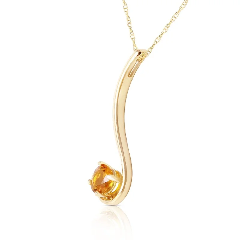 silver pendant necklace with charm-0.55 Carat 14K Solid Gold Dreaming Of You Citrine Necklace