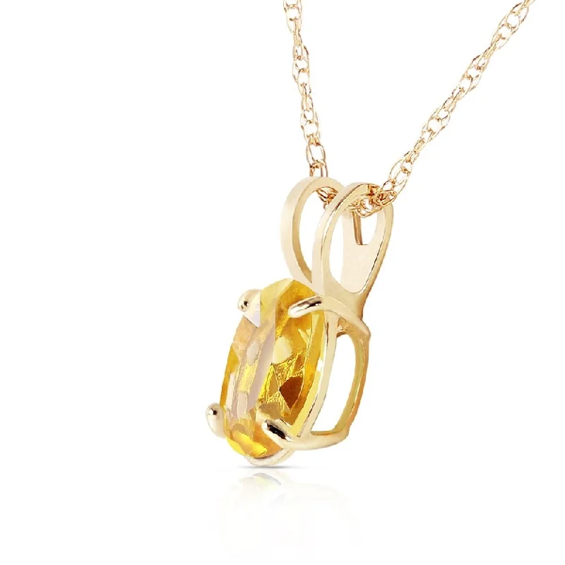 gold heart necklace for women-0.85 Carat 14K Solid Gold Edge Of Reason Citrine Necklace