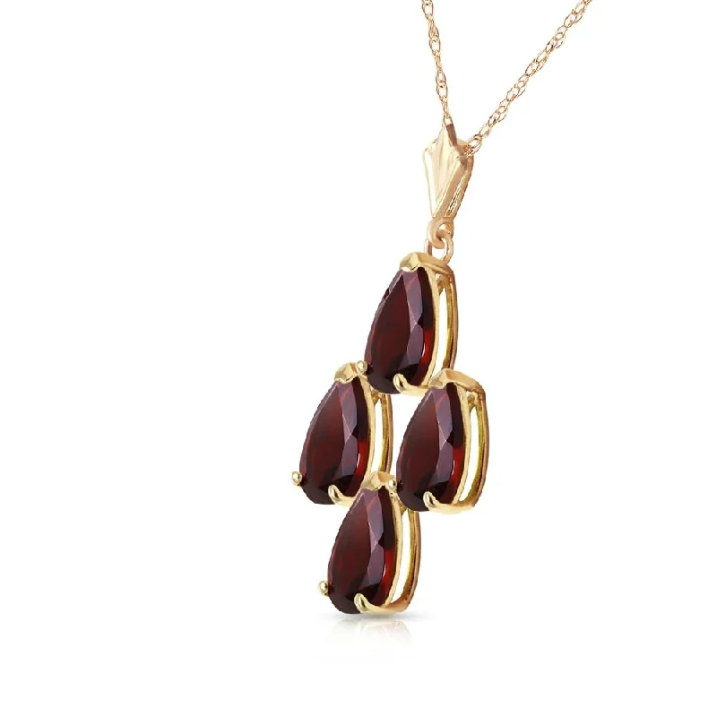 angel wing necklace for women-1.5 CTW 14K Solid Gold Vine Burst Garnet Necklace