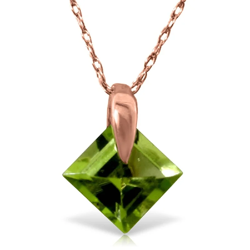 layered choker necklace for women-14K Rose Gold Peridot Necklace Certified Series Deluxe