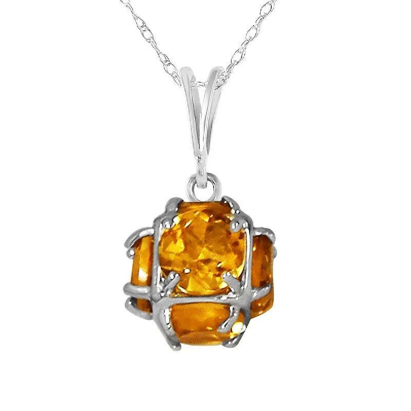 birthstone necklace with charm-2.80 Carat 14K Solid Gold Citrine Necklace Gemstone Class Deluxe