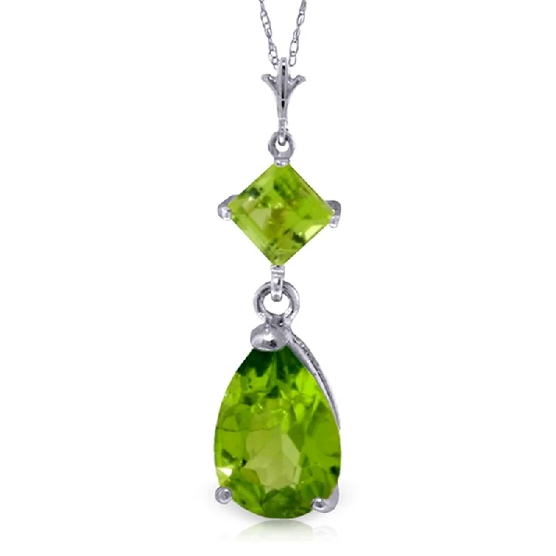 simple choker necklace for girls-2 Carat 14K White Gold Embodiment Peridot Necklace