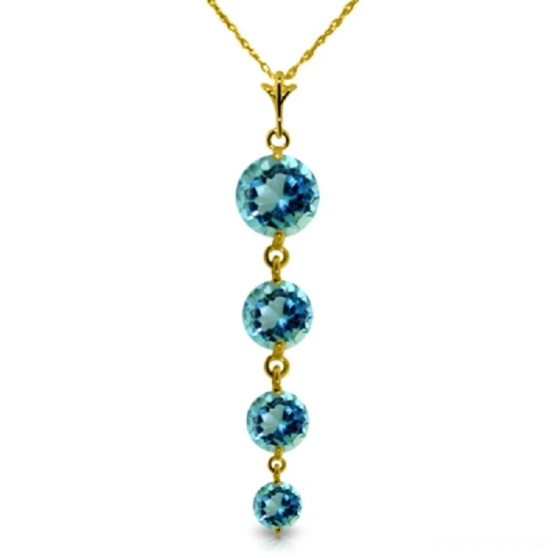 gold-plated name necklace-3.9 Carat 14K Gold Happy Dreams Blue Topaz Necklace