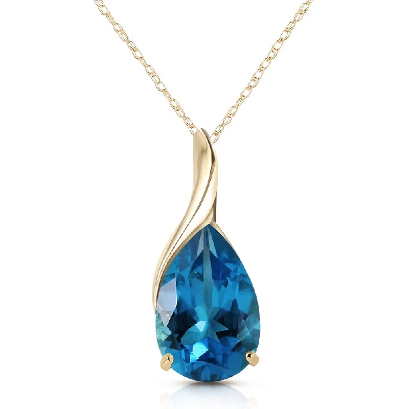 lucky charm necklace for girls-4.7 Carat 14K Gold Love Sonnets Blue Topaz Necklace