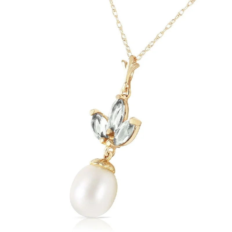 minimalist necklace for daily wear-4.75 Carat 14K Solid Gold Necklace pearl Green Amethyst