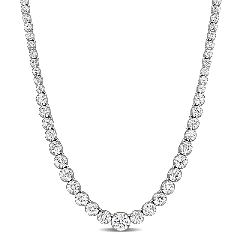 lucky four-leaf clover necklace-Created Forever 2ct TW Lab-Grown Diamond Necklace in 14k White Gold