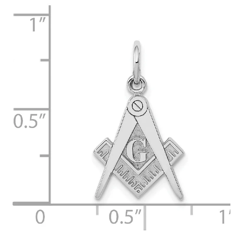 diamond pendant necklace for women-Diamond2Deal 14K White Gold Polished Masonic Pendant (L- 20 mm, W- 11 mm)