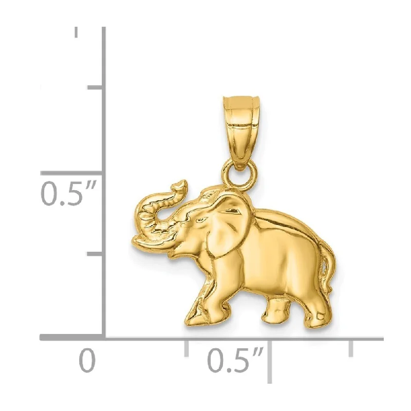 three-layer necklace for women-Diamond2Deal 14K Yellow Gold Elephant Pendant