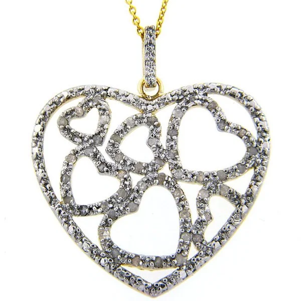 trendy pendant necklace for girls-Sterling Silver 1/2ct TDW Diamond Heart Necklace (J-K, I3)