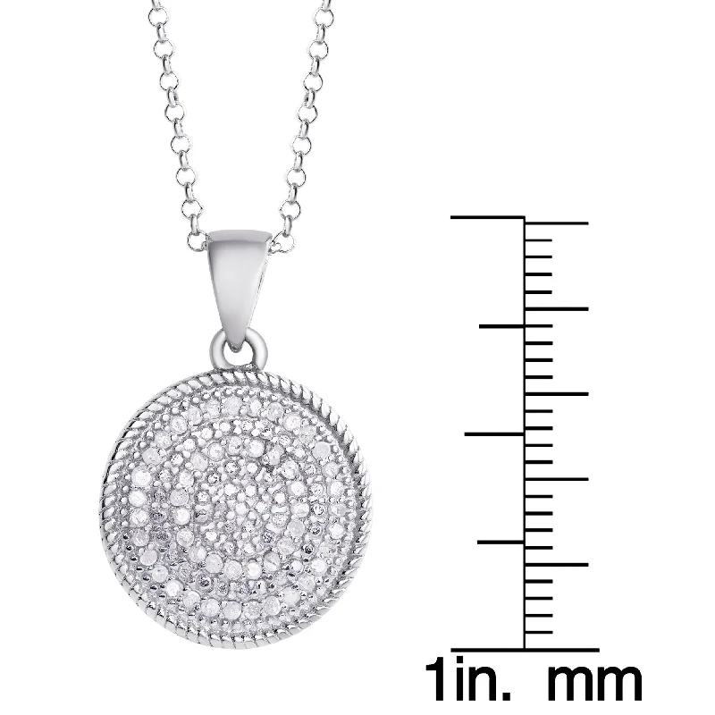 chunky gold necklace for women-Victoria Townsend .925 Sterling Silver 1/4ct Diamond Round Pendant