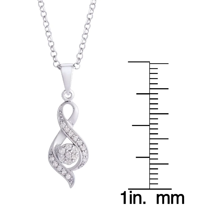 fashion statement necklace for girls-Victoria Townsend .925 Sterling Silver 1/8ct Diamond Infinity Pendant