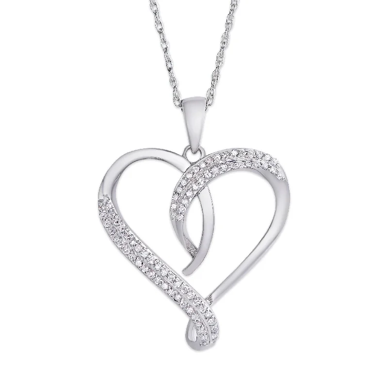 moon and star necklace-Victoria Townsend .925 Sterling Silver .22ct Diamond Heart Pendant