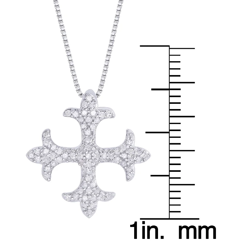 vintage pendant necklace for women-Victoria Townsend .925 Sterling Silver .34ct Diamond Cross Pendant