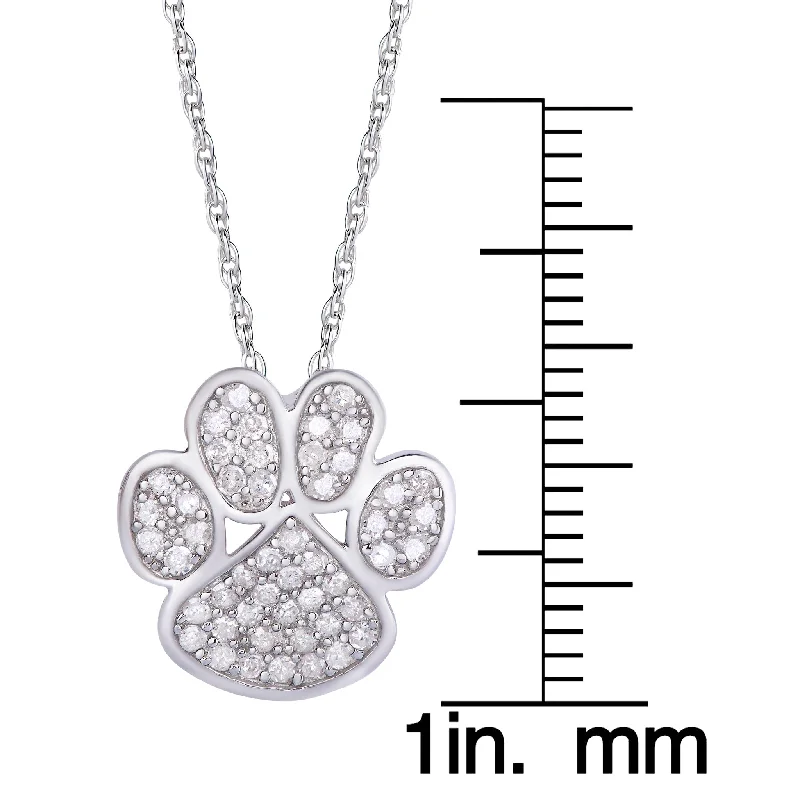 personalized gold name necklace-Victoria Townsend .925 Sterling Silver .40ct Diamond Paw Print Necklace