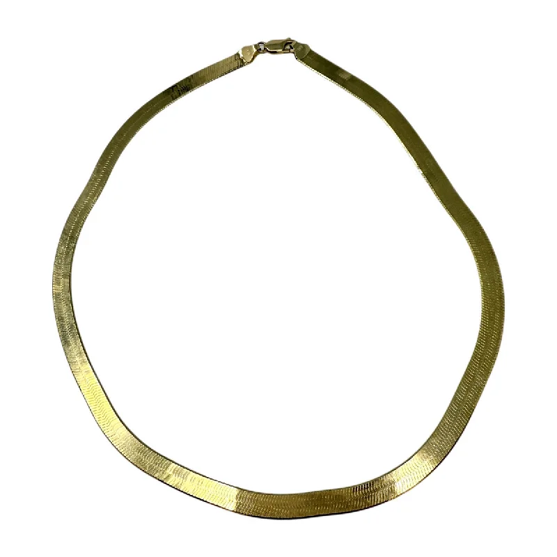 chunky gold necklace for women-14K Gold Herringbone Necklace