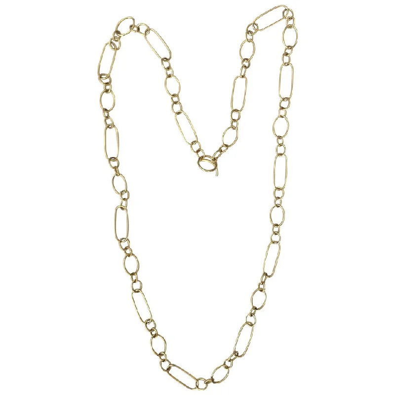 birth year necklace-36 Inch Gold Paper Clip Link Necklace