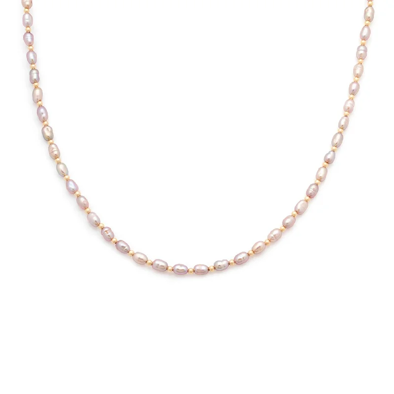 mother’s necklace with kids’ names-Amalfi Mauve Necklace | Pearl