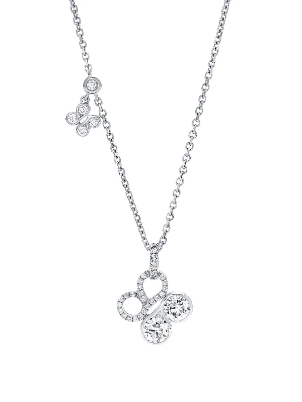 luxury pearl necklace for weddings-Be Boodles White Gold Diamond Pendant