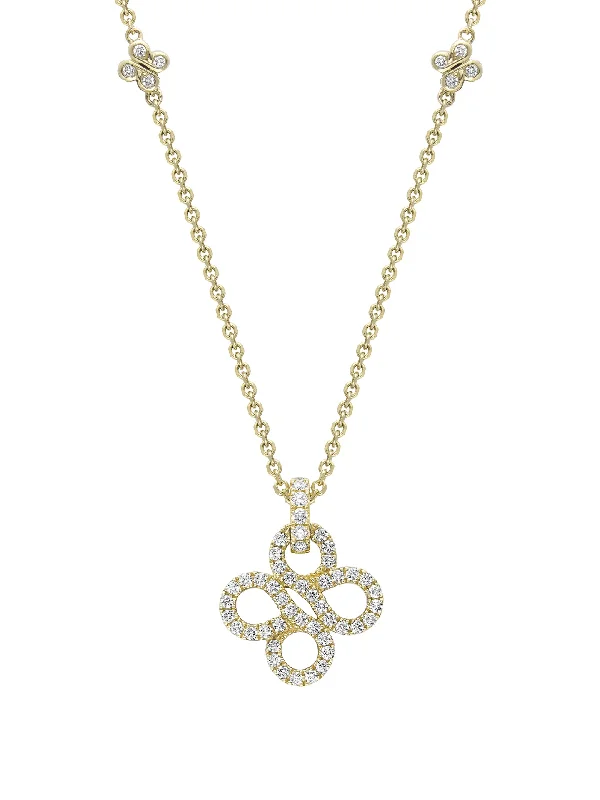 black crystal pendant necklace-Be Boodles Pavé Yellow Gold Pendant