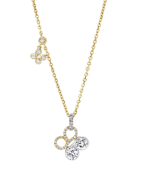 wedding necklace for bride-Be Boodles Yellow Gold Diamond Pendant