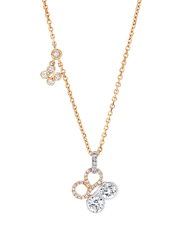 men’s simple chain necklace-Be Boodles Rose Gold Pendant