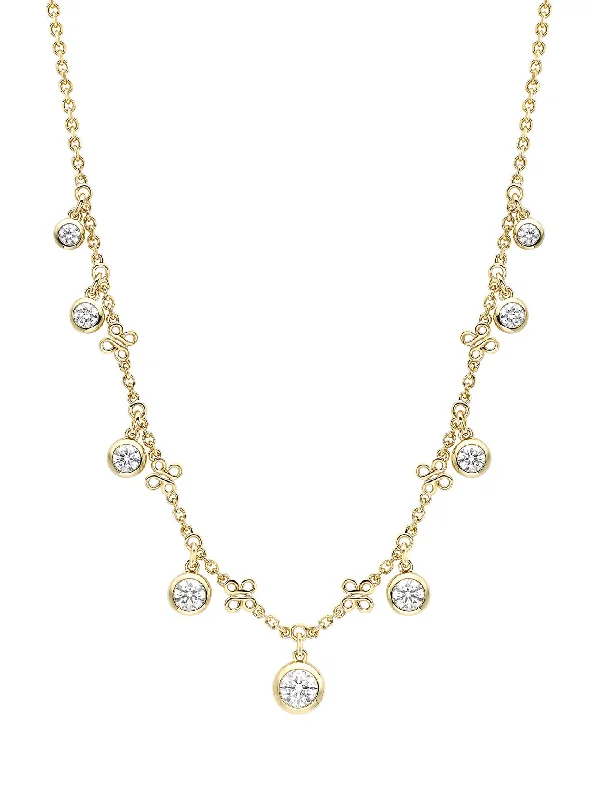 birthstone necklace for gifts-Beach Yellow Gold Diamond Necklace