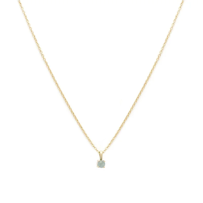 crystal pendant necklace for healing-Birthstone Necklace | Gold & Aquamarine