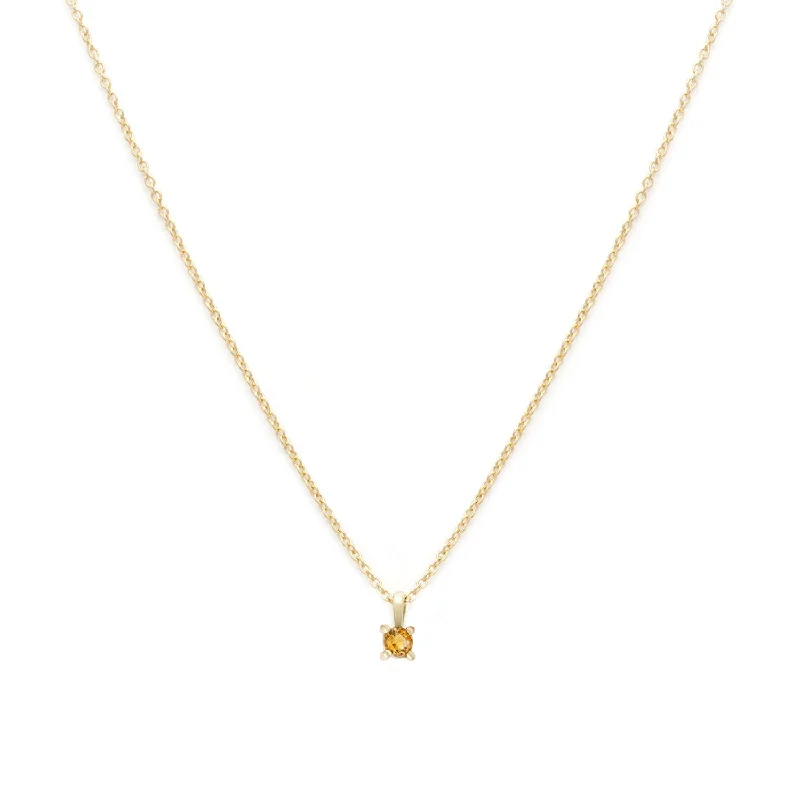 engagement necklace for women-Birthstone Necklace | Gold & Citrine