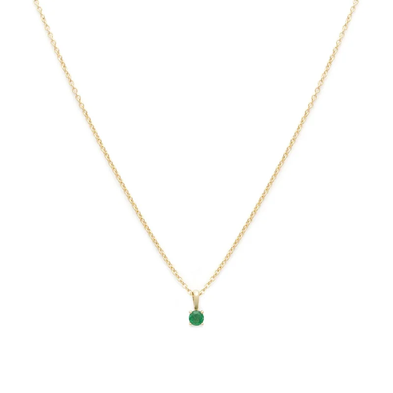 custom birthstone necklace for gifts-Birthstone Necklace | Gold & Emerald