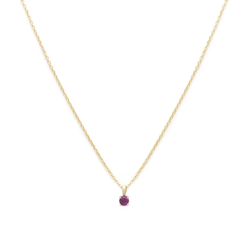 handmade silver charm necklace-Birthstone Necklace | Gold & Garnet