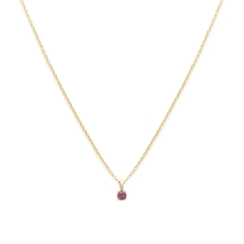 pearl and diamond necklace-Birthstone Necklace | Gold & Ruby