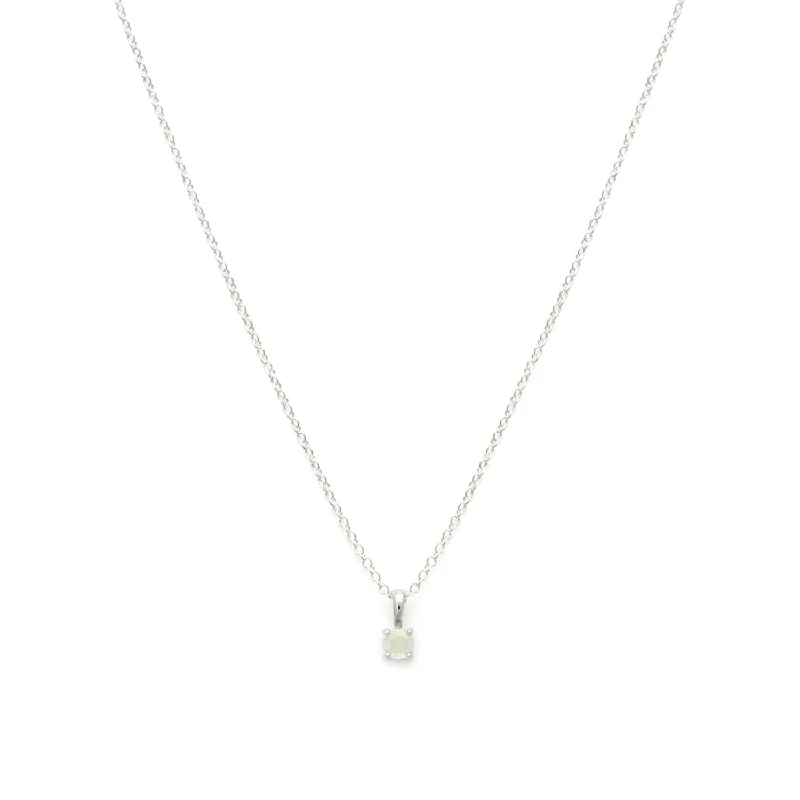 women’s rose gold heart necklace-Birthstone Necklace | Silver & Opal