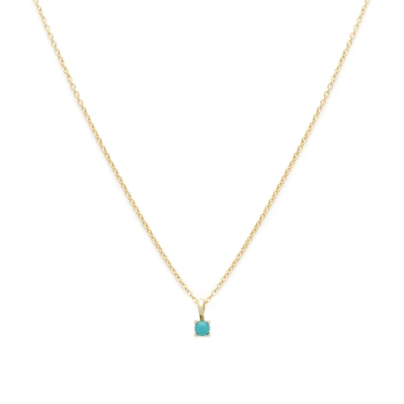 dainty chain necklace for women-Birthstone Necklace | Gold & Turquoise