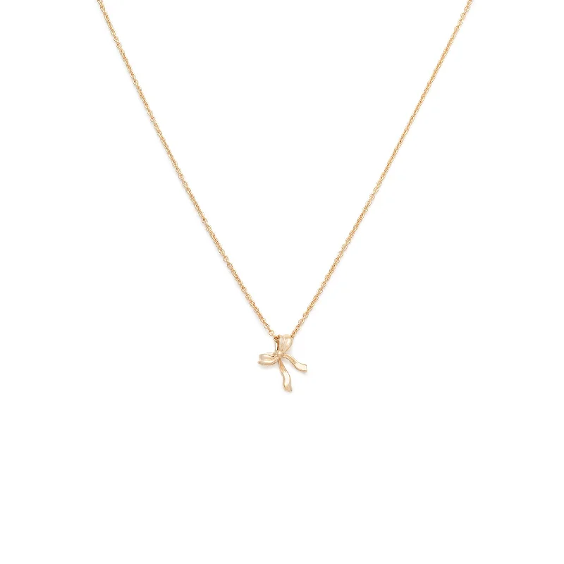 personalized gold name necklace-Bow Necklace | Gold