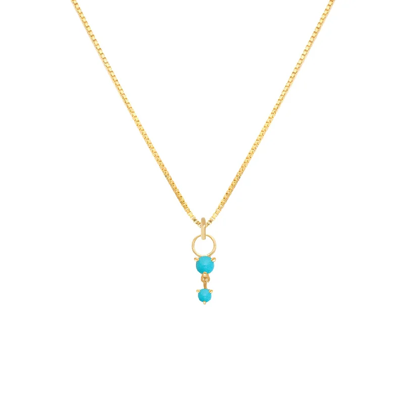 crystal pendant necklace for healing-Deux Drop Necklace | Turquoise