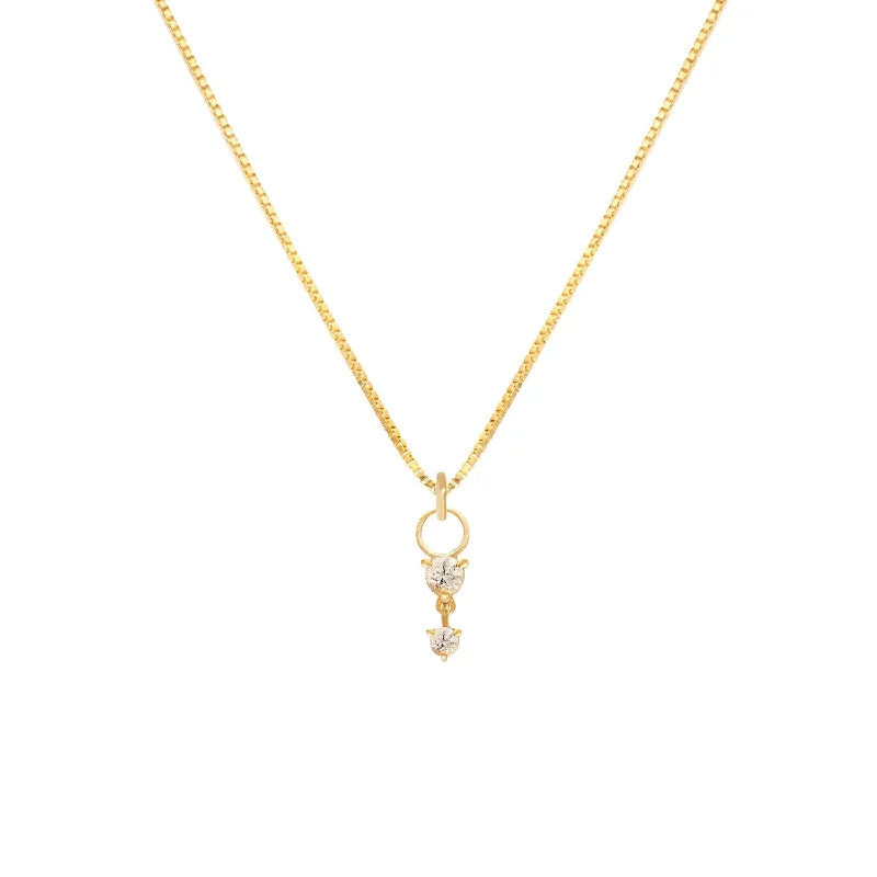 infinity symbol necklace-Deux Drop Necklace | White Topaz